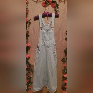 Denim overall maxi dress